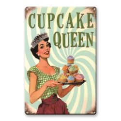 metallteller vintage cupcake queen