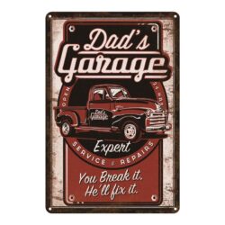 vintage papas garage metallplatte