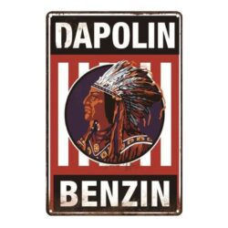 vintage metallplatte dapolin benzin