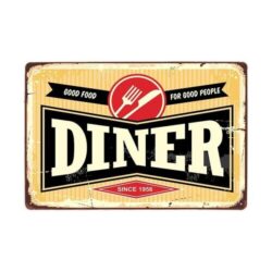 vintage diner metallplatte