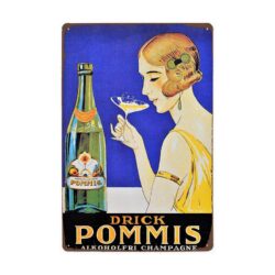 vintage metallplatte drick pommis