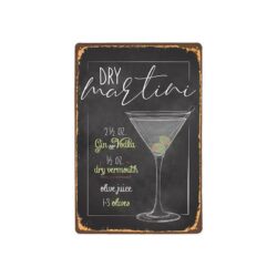 metallplatte vintage dry martini