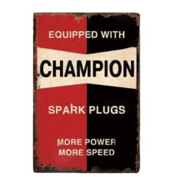plakette metall vintage ausgestattet mit champion