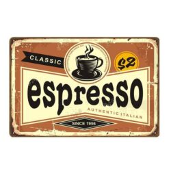 vintage espresso metallplatte