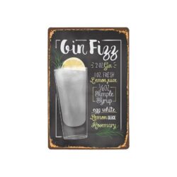 metallplatte vintage gin fizz