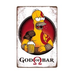 vintage god of bar metallplatte