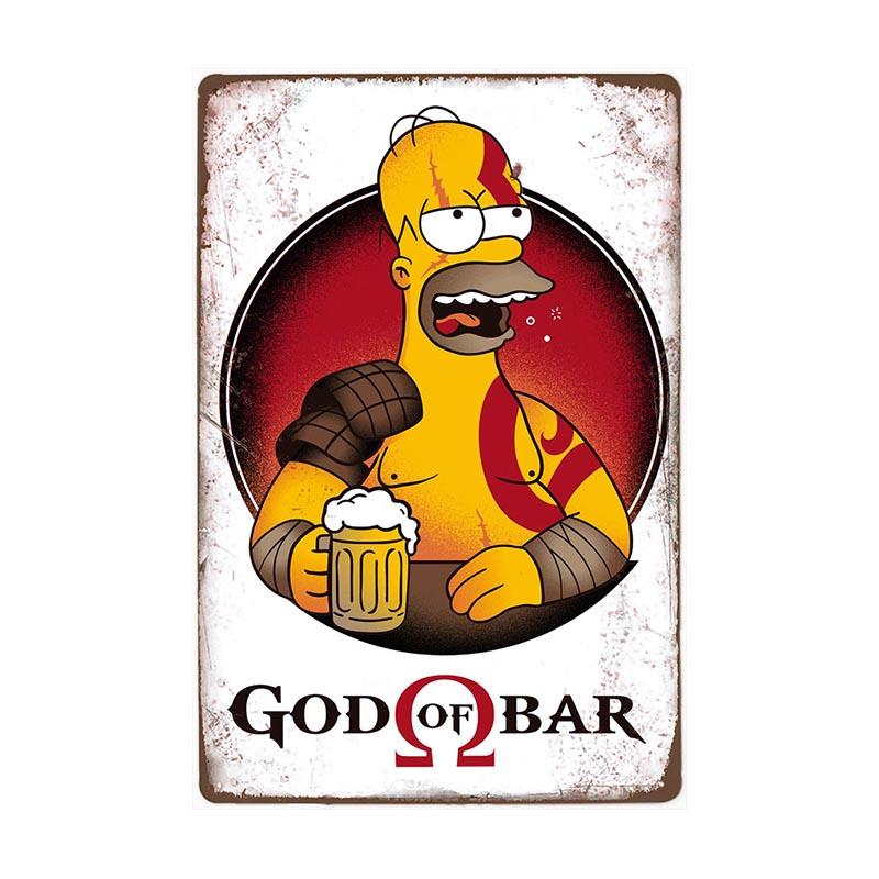 vintage god of bar metallplatte vintage god of bar metallplatte