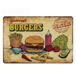 metallteller vintage gourmet burger