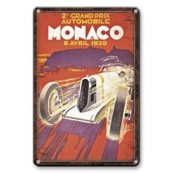 vintage metallplatte grand prix monaco 1930