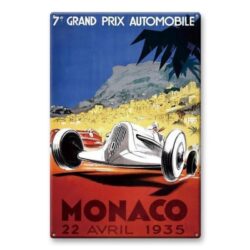vintage metallplatte grand prix monaco 1935