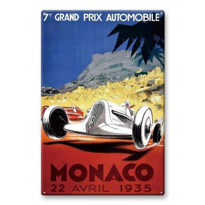 vintage metallplatte grand prix monaco 1935 vintage metallplatte grand prix monaco 1935