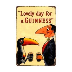 metallplatte vintage guinness tukan und mann