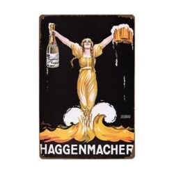 vintage metallplatte haggenmacher