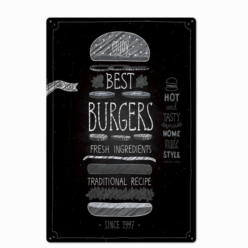 vintage metallteller hamburger schwarz weiss vintage metallteller hamburger schwarz weiss