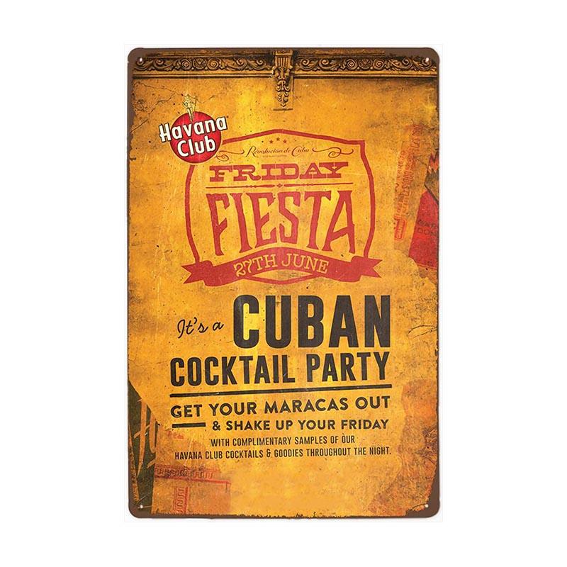 metallplatte vintage havanna club fiesta metallplatte vintage havanna club fiesta