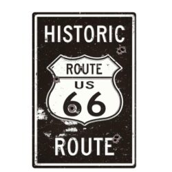 plakette metall vintage historische route 66