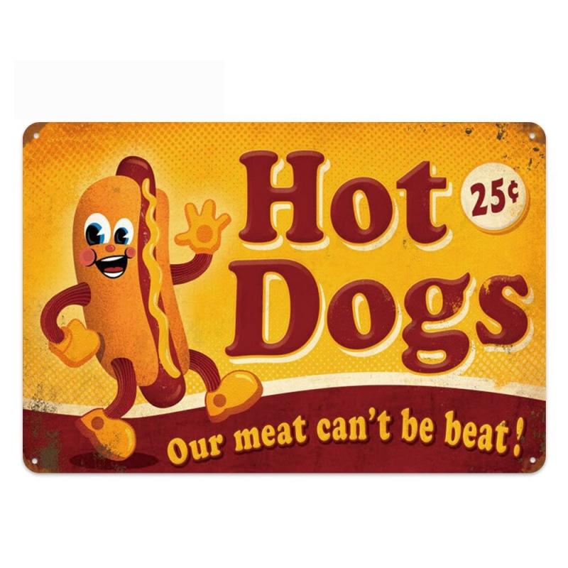 vintage hot dog metallplatte vintage hot dog metallplatte