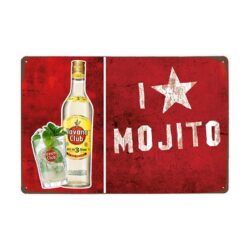 vintage metallplatte ich liebe mojito