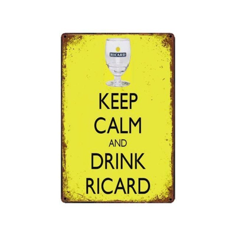 vintage metallplatte keep calm and drink ricard vintage metallplatte keep calm and drink ricard