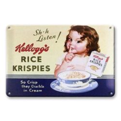 vintage metallteller kelloggs rice krispies