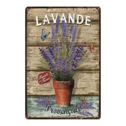 vintage lavendel metallplatte
