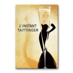 vintage metallplatte linstant taittinger