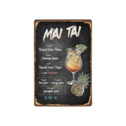 vintage metallplatte mai tai