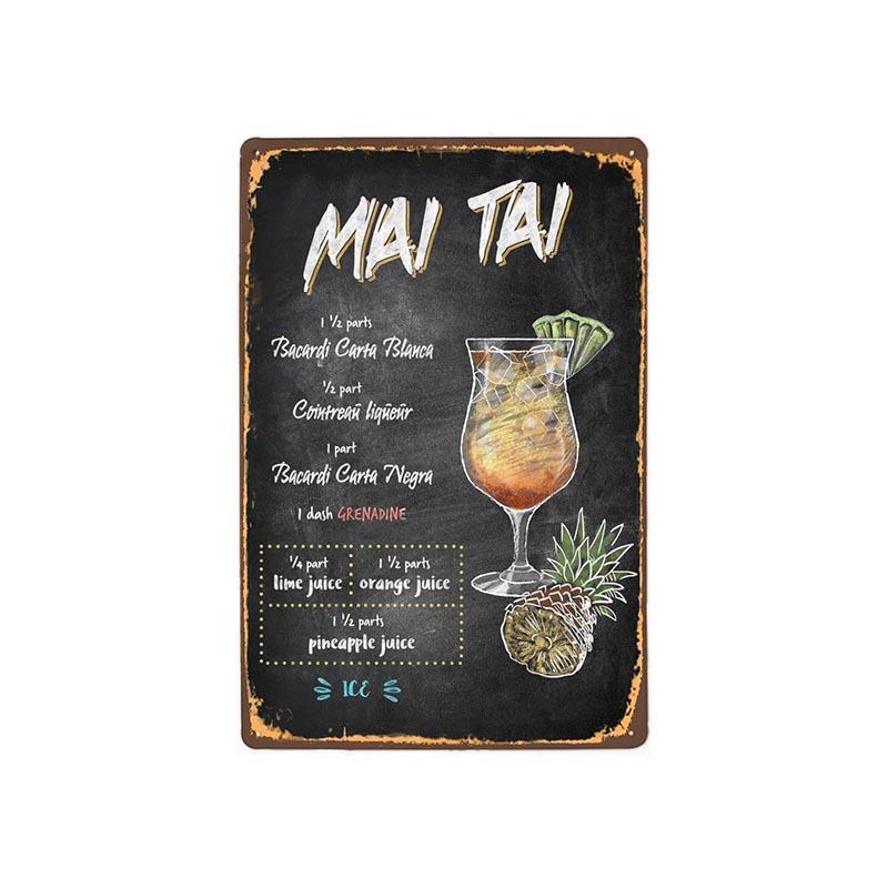 vintage metallplatte mai tai vintage metallplatte mai tai