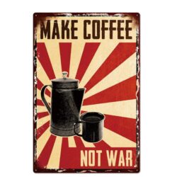 vintage metallteller kaffee machen nicht krieg