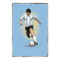 vintage maradona metallplatte