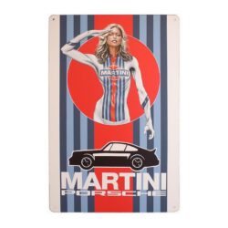 vintage martini porsche metallplatte