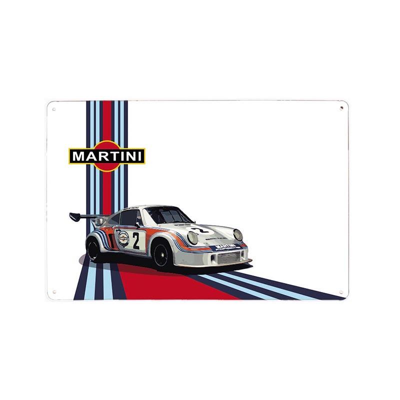 metallplatte oldtimer martini auto