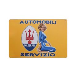vintage metallplatte maserati servizio