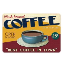 vintage metallplatte bester kaffee