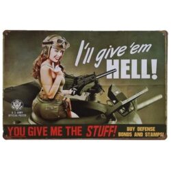 vintage militar metallplatte