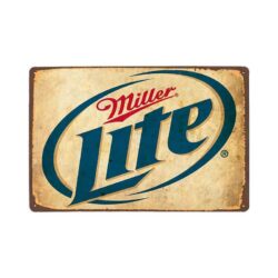 vintage miller lite metallplatte