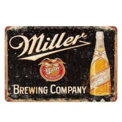 vintage miller metallplatte