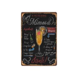 vintage metallplatte mimoza