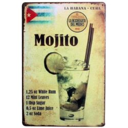 vintage mojito metallplatte