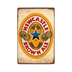 vintage metallplatte newcastle brown ale