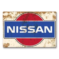 vintage nissan metallplatte