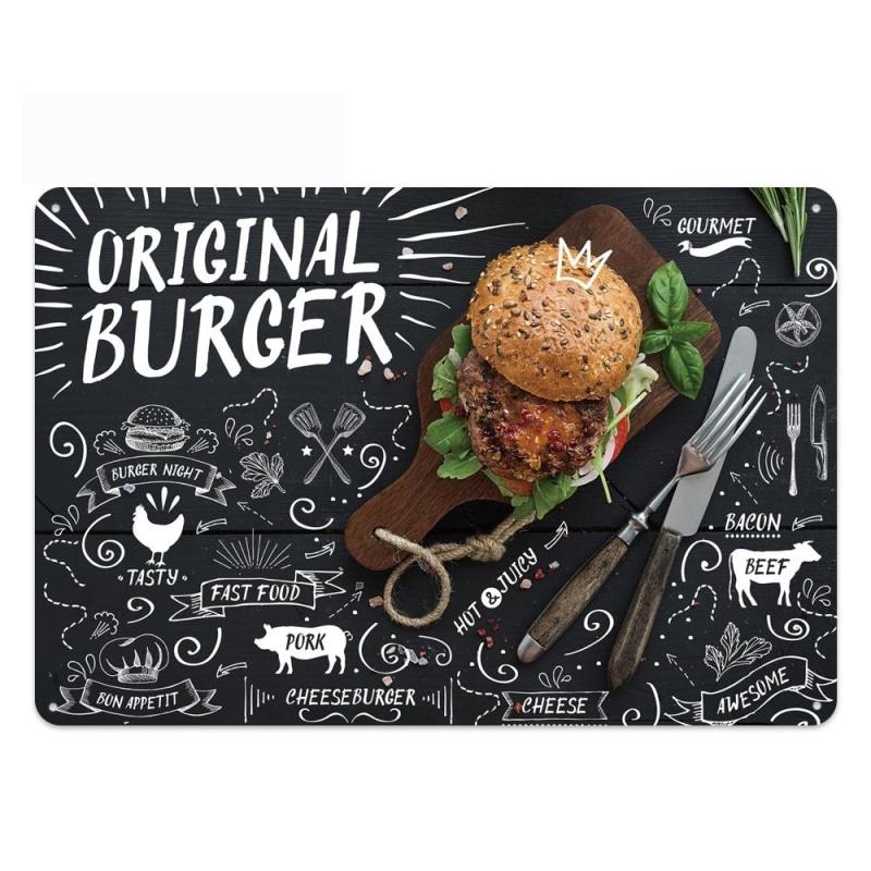 vintage original burger metallplatte vintage original burger metallplatte