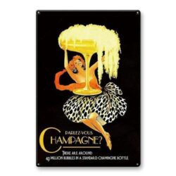 vintage metallplatte do you speak champagner