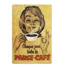 vintage metallteller kaffeepause