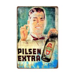 metallplatte vintage pilsen extra