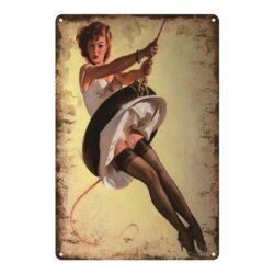 metallplatten vintage pin up schaukel