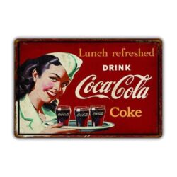 vintage pin up coca cola metallplatte