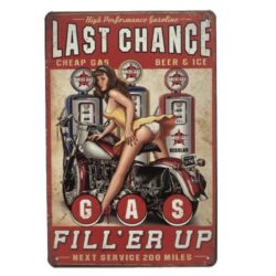 metallplatte vintage pin up garage 1