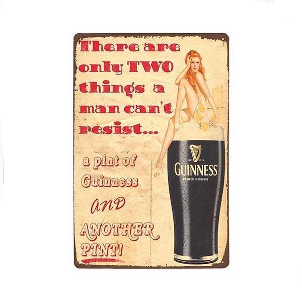 metallplatte vintage pin up guinness metallplatte vintage pin up guinness