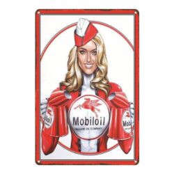 metallplatte vintage pin up mobilol